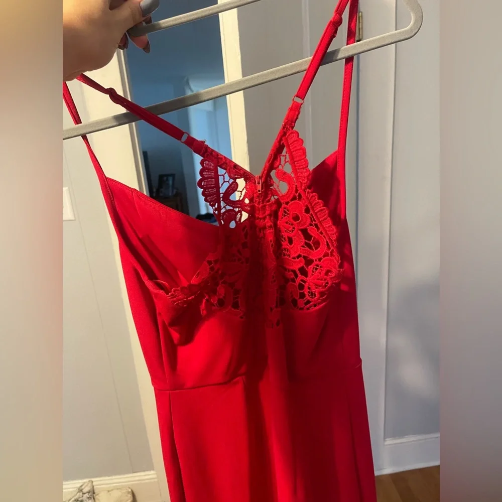 Red Jumpsuit from Francesca’s. Purchased for $50. Size large - Picture 2 of 2